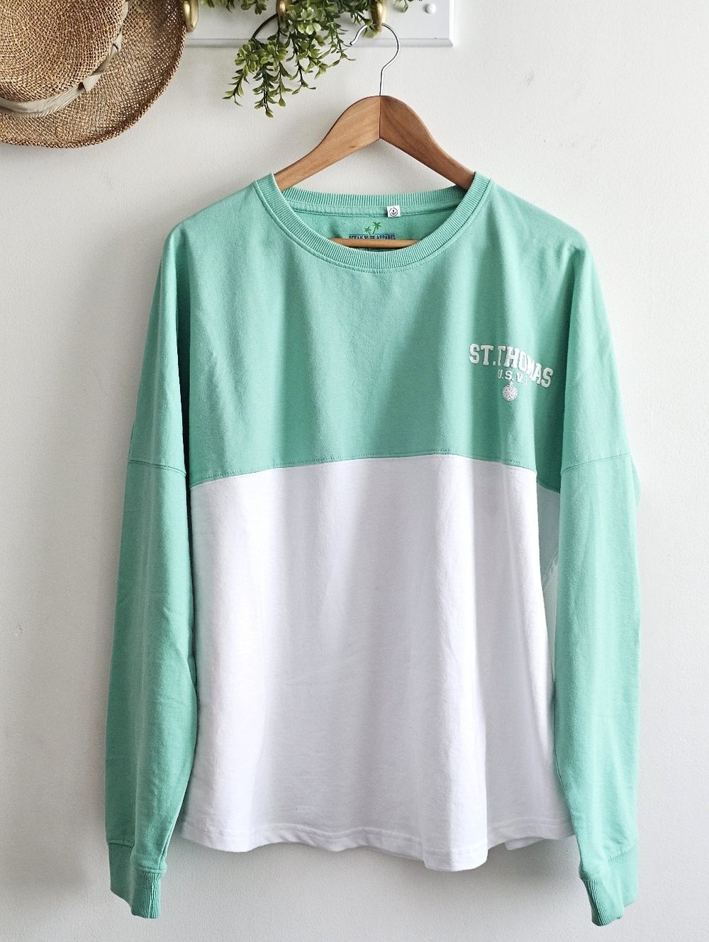 Ocean Blue Apparel St Thomas USVI Mint Green Sweatshirt 2XL Coastal